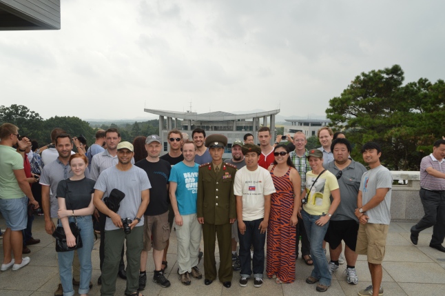 Group photo with DPRK soldier